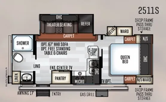 Forest River Rockwood Mini Lite 2511S floor plan