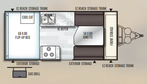 Forest River Rockwood Hard Side A212HW floor plan