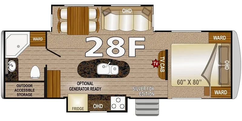 2015 Northwood Arctic Fox North Fork 28F - Floor plan