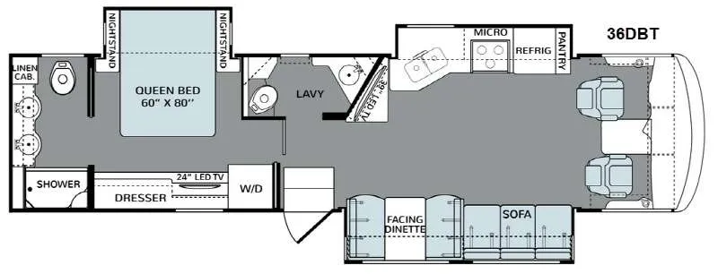 2015 Holiday Rambler Vacationer 36DBT floor plan
