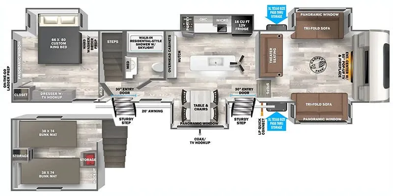2024 Forest River Wildwood Heritage Glen 378FL floor plan