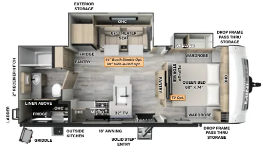 Forest River Rockwood Mini Lite 2513S floor plan