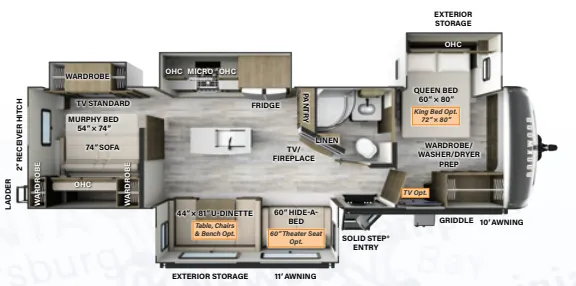 2024 Forest River Rockwood Signature 8338DB - Floor plan