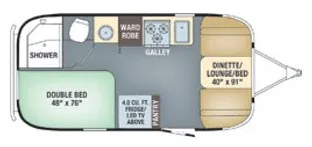 2018 Airstream Flying Cloud 19CB floor plan