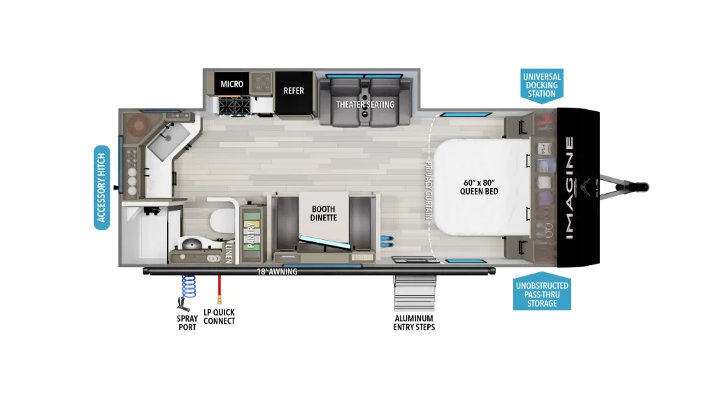 2026 Grand Design Imagine XLS 22MLE - Floor plan