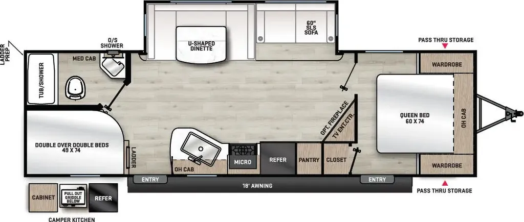 2025 Forest River Aurora 28BHS floor plan