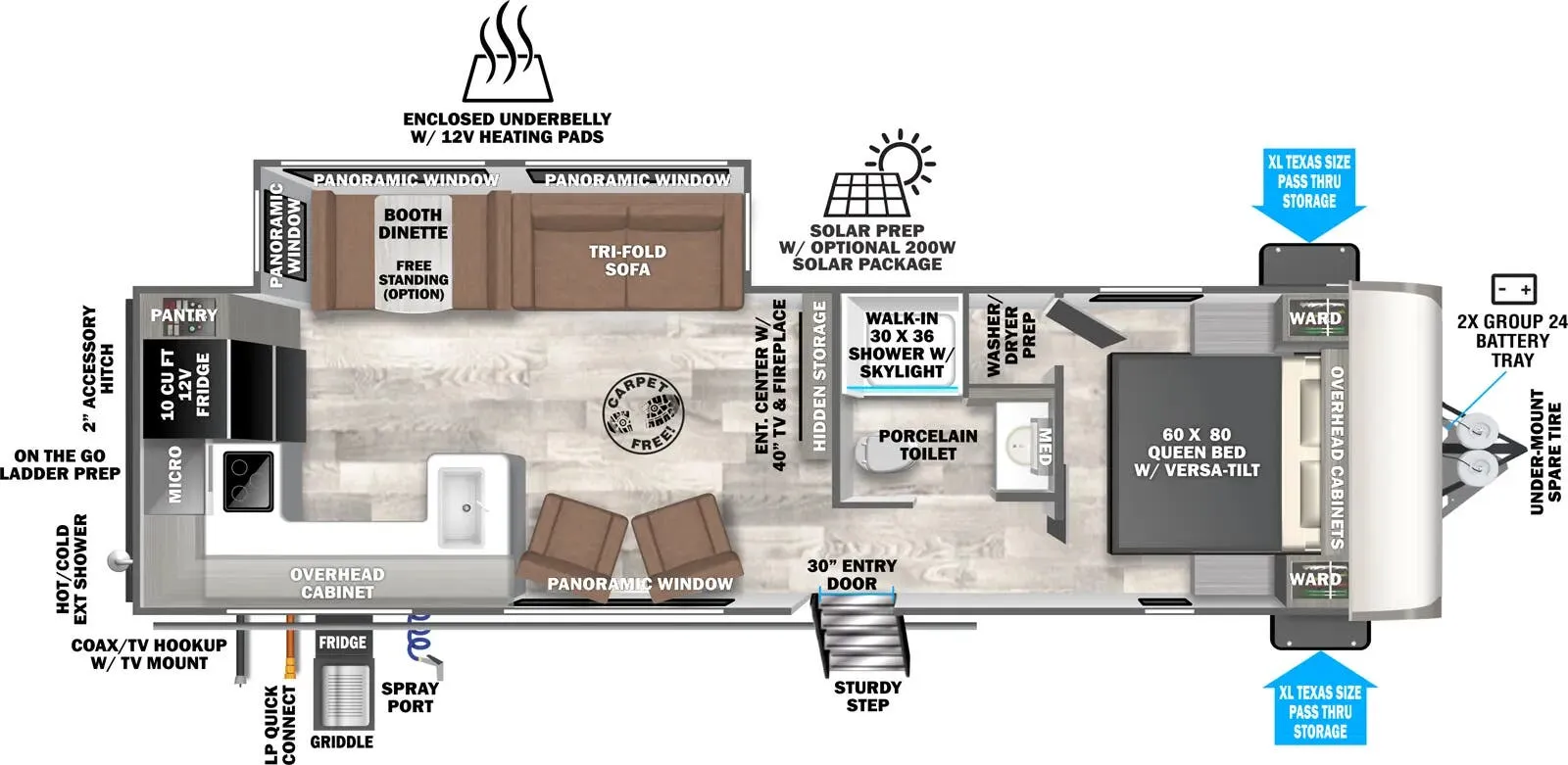 Forest River Wildwood Heritage Glen Hyper-Lyte 27RKHL floor plan