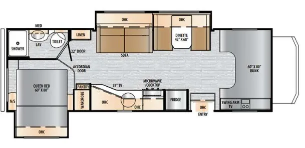 East to West Entrada 2600DS floor plan