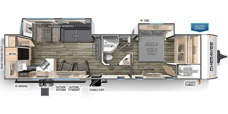 Forest River Cherokee Black Label 304RKBL floor plan