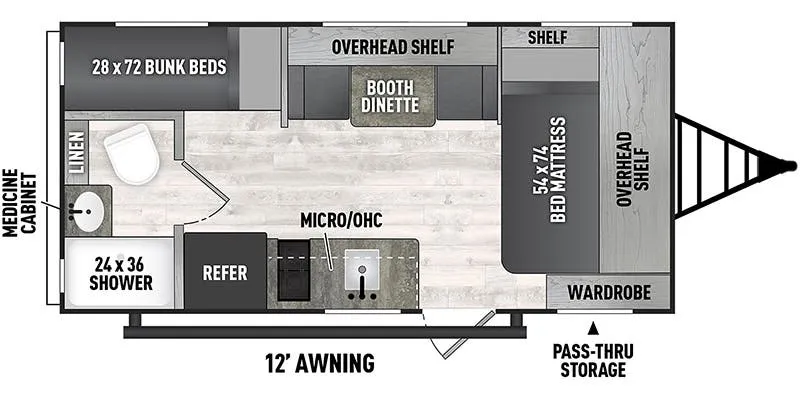 Coachmen Clipper 4k Series 18BH floor plan
