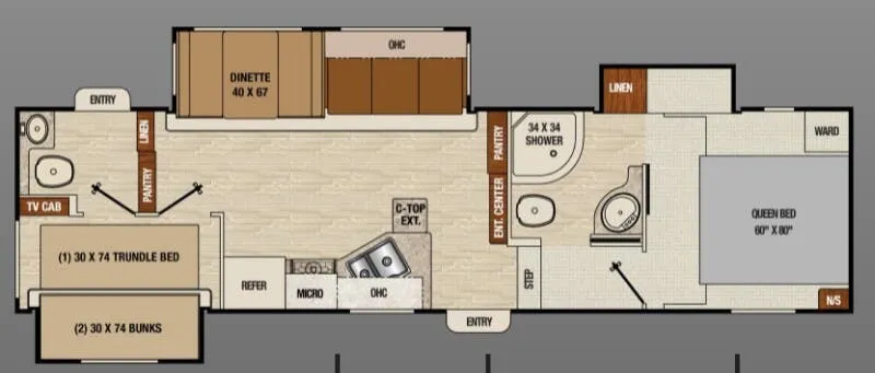 Coachmen Chaparral Lite 30BHS floor plan