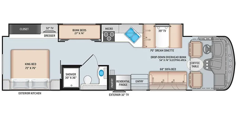 2023 Thor Motor Coach Windsport 34J - Floor plan