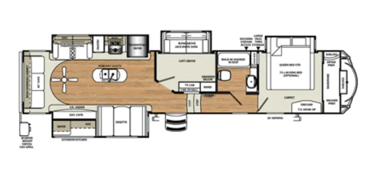 Forest River Sandpiper 372LOK floor plan