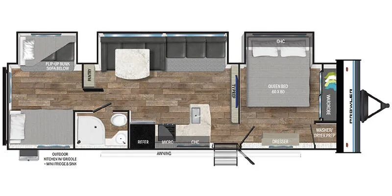 Heartland Prowler 3307BH floor plan
