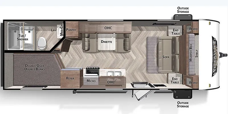 Forest River Wildwood X-Lite 220BHXL floor plan