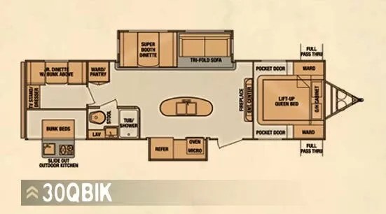Cruiser RV ViewFinder Signature 30QBIK floor plan