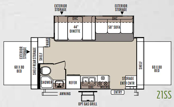 Forest River Flagstaff Shamrock 21SS floor plan