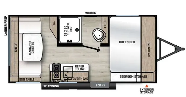 2024 Forest River Aurora Light 15RDX - Floor plan