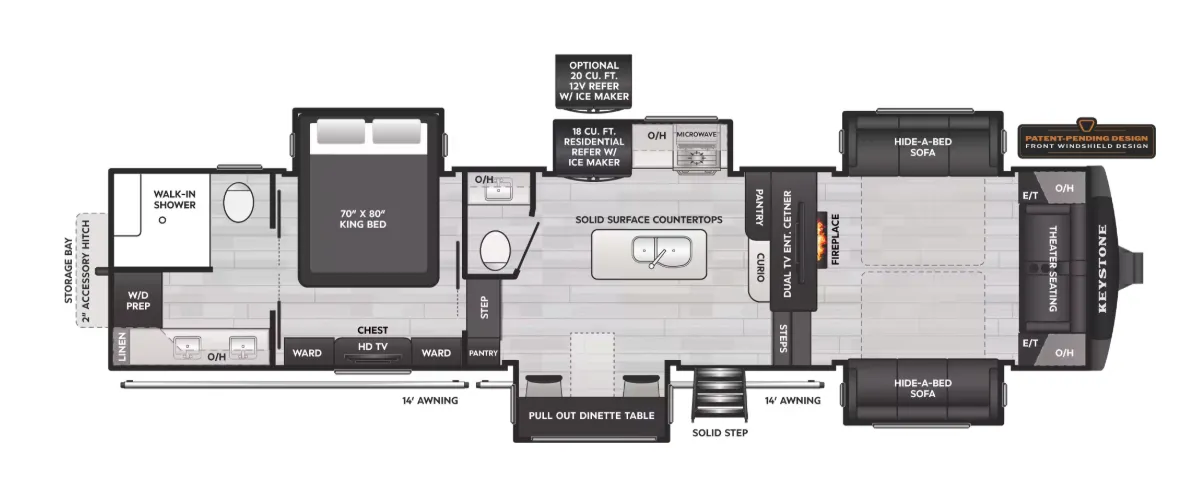Keystone Alpine 3710FL floor plan