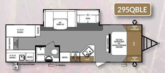 Forest River Surveyor 295QBLE floor plan