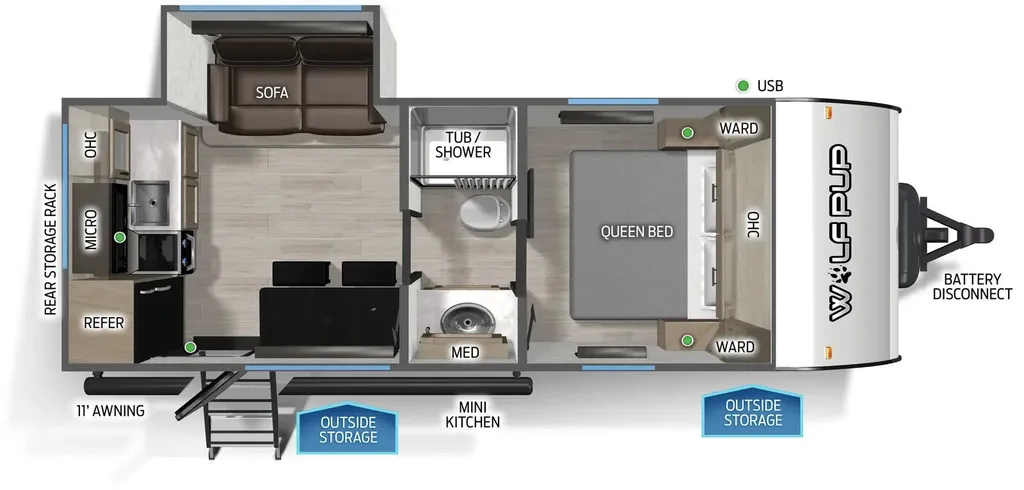 2026 Forest River Cherokee Wolf Pup 17SC floor plan