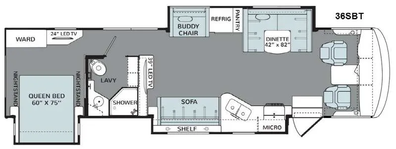 2015 Holiday Rambler Vacationer 36SBT floor plan
