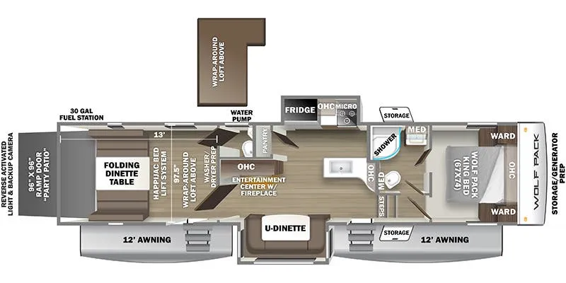 2022 Forest River Cherokee Wolf Pack 325PACK13 floor plan