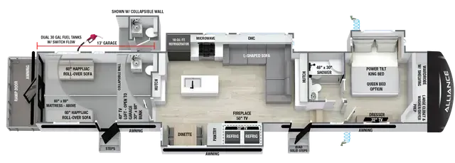 Alliance RV Valor 41V13 floor plan