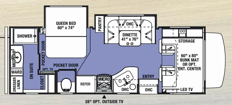 Forest River Sunseeker 2420MS floor plan