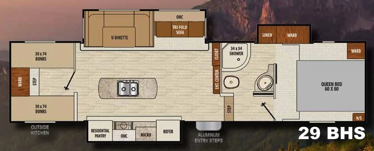 Coachmen Chaparral Lite 29BHS floor plan