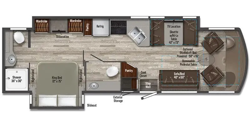 2025 Winnebago Vista 33K - Floor plan