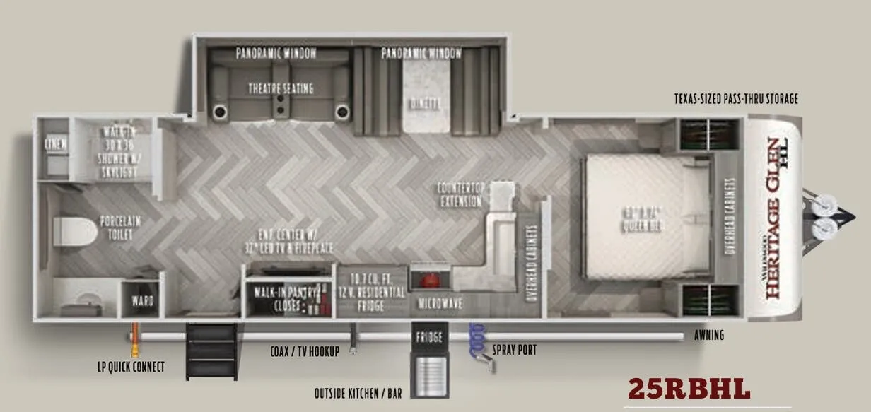 Forest River Wildwood Heritage Glen Hyper-Lyte 25RBHL floor plan