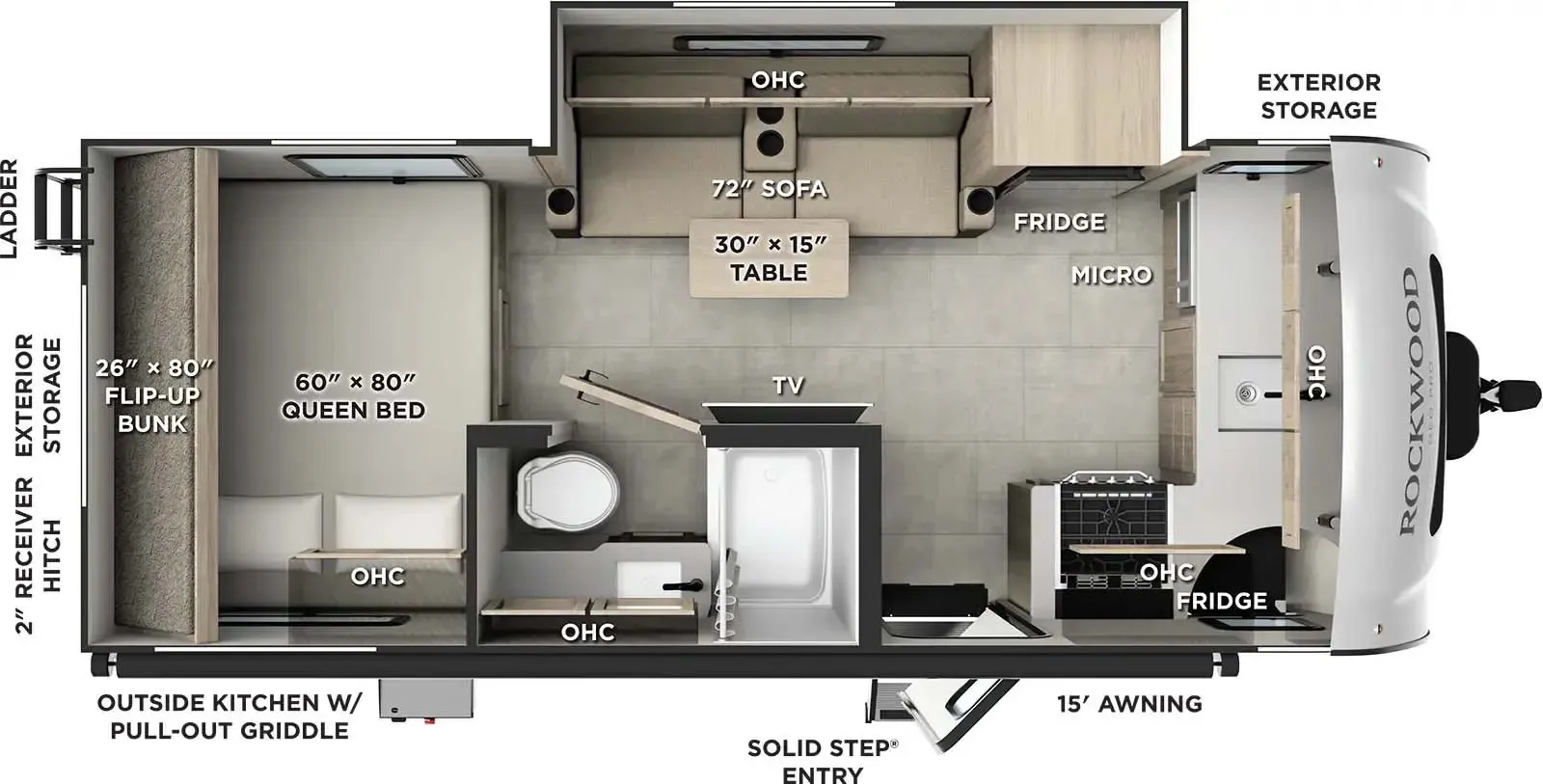 2026 Forest River Rockwood 20FK - Floor plan