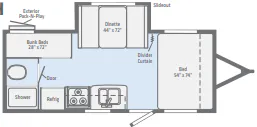Winnebago Micro Minnie 2100BH floor plan