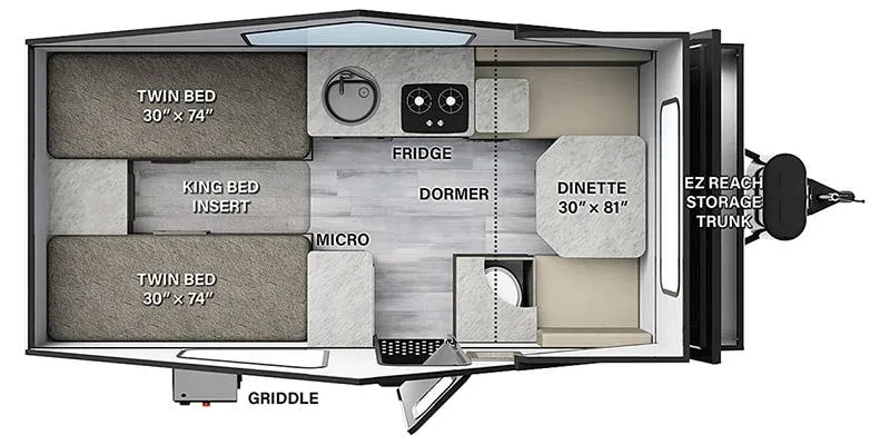 Forest River Flagstaff Hard Side T21TBHW floor plan