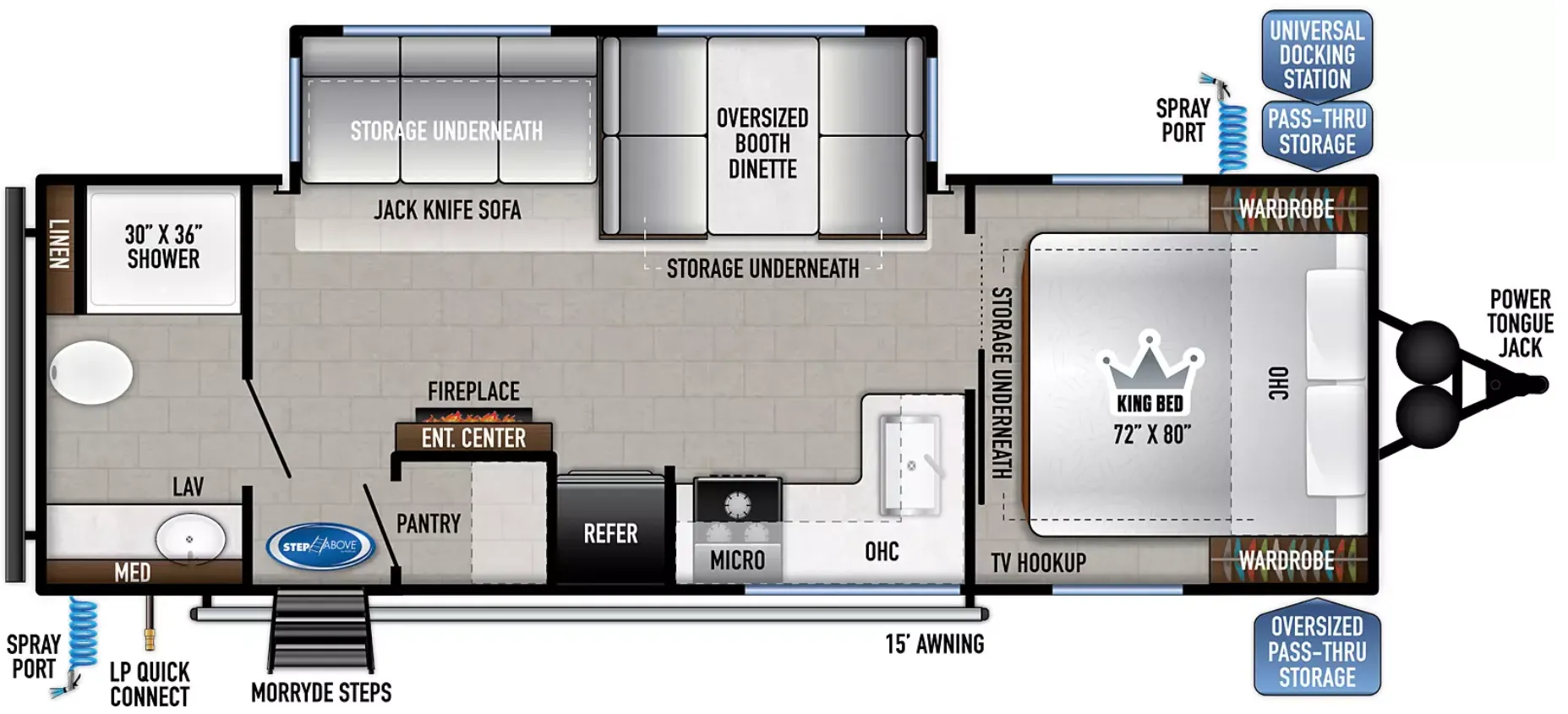 East to West Silver Lake 26KRB floor plan
