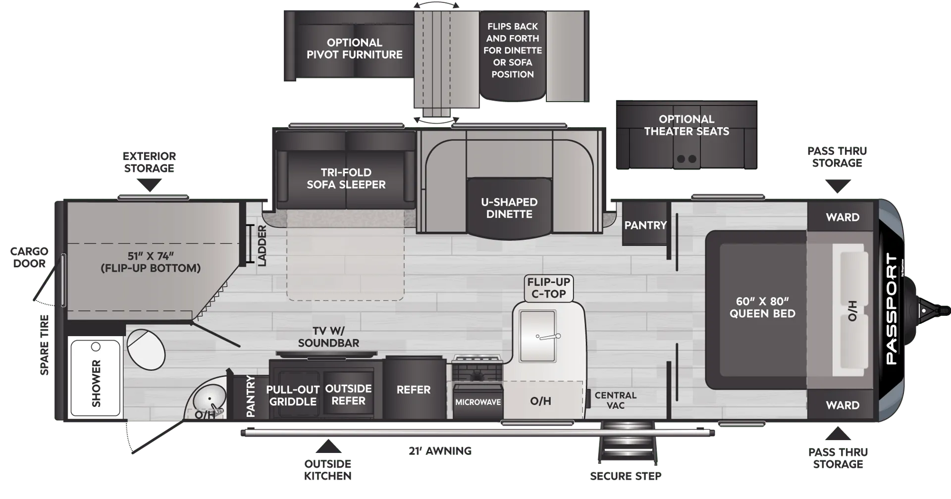 2022 Keystone Passport GT 2951BH - Floor plan