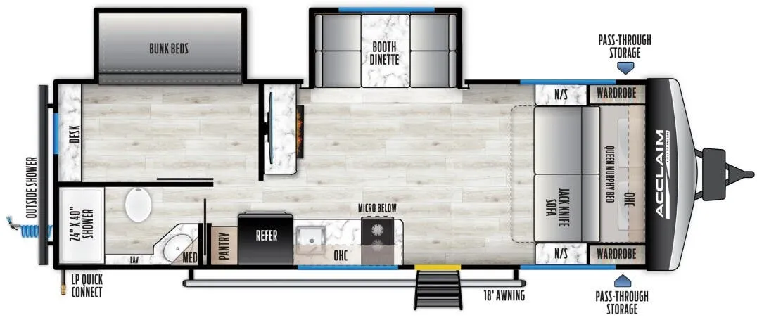 East to West Acclaim 2350BH floor plan
