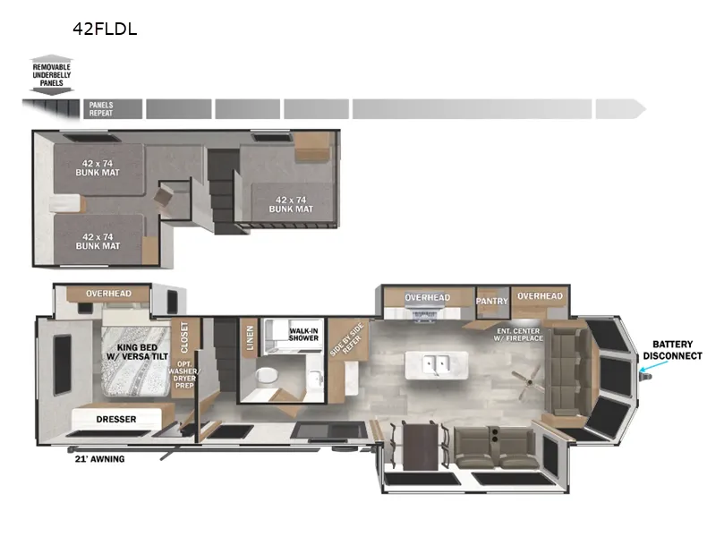 2026 Forest River Wildwood 42FLDL floor plan