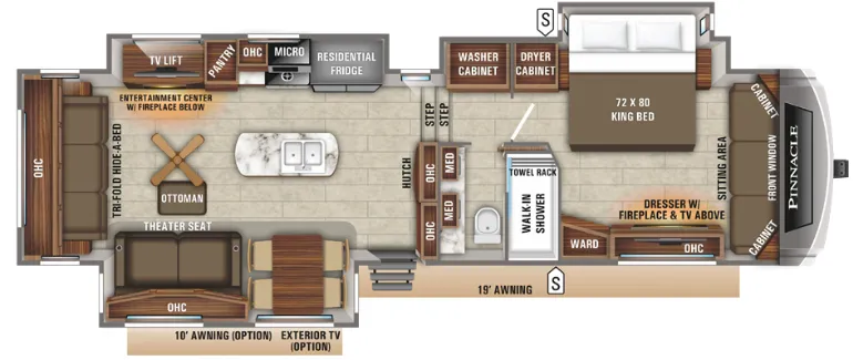 2019 Jayco Pinnacle 36SSWS - Floor plan