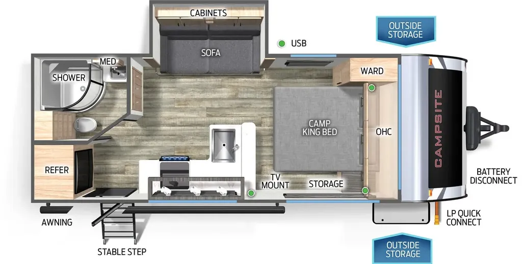 2025 Forest River Campsite Ultra 19KB floor plan