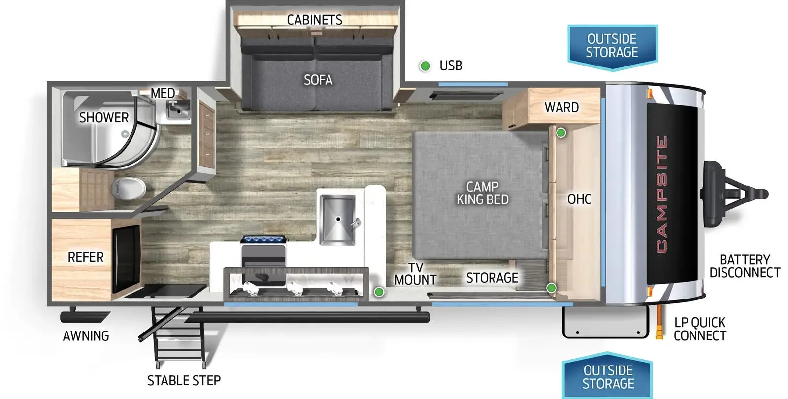 2025 Forest River Campsite Ultra 19KB - Floor plan