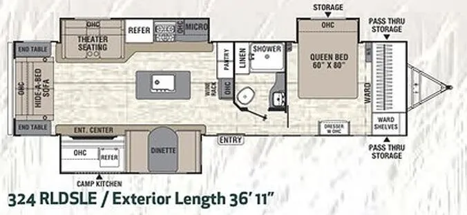 Coachmen Freedom Express Liberty Edition 324RLDSLE floor plan