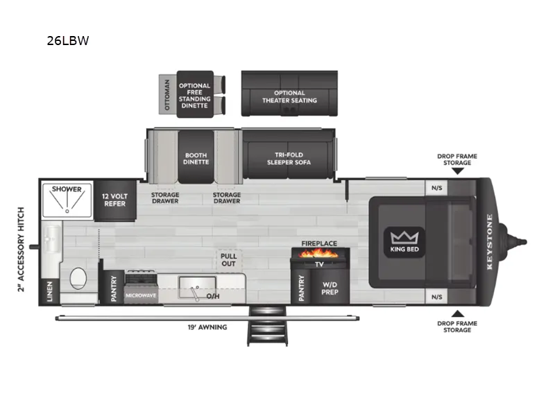 2026 Keystone Cougar Half Ton 26LBW - Floor plan