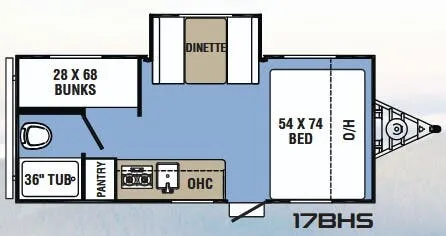 Coachmen Clipper 17BHS floor plan