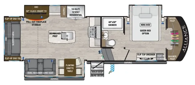 Alliance RV Paradigm 295MK floor plan
