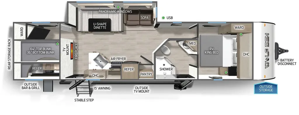 2026 Forest River Cherokee Wolf Den 294GEBG floor plan