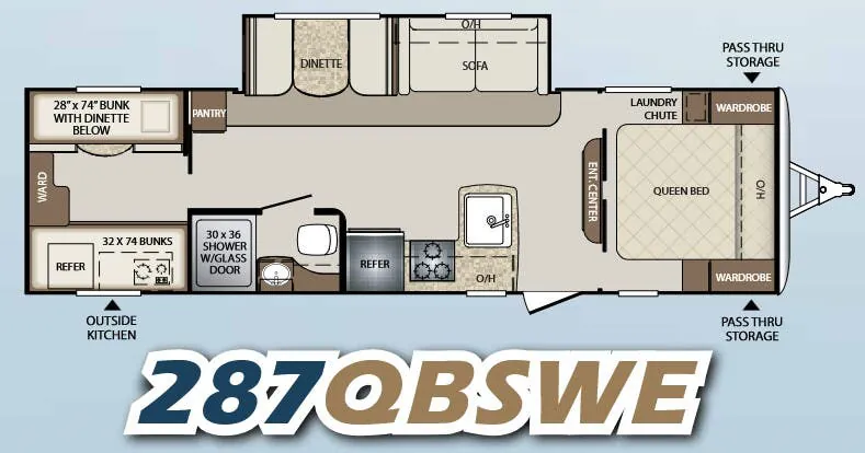 Keystone Bullet 287QBSWE floor plan