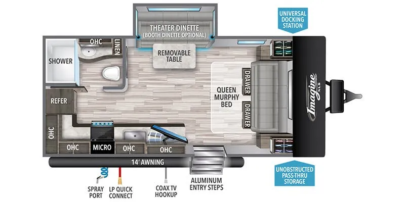 2022 Grand Design Imagine XLS 17MKE - Floor plan