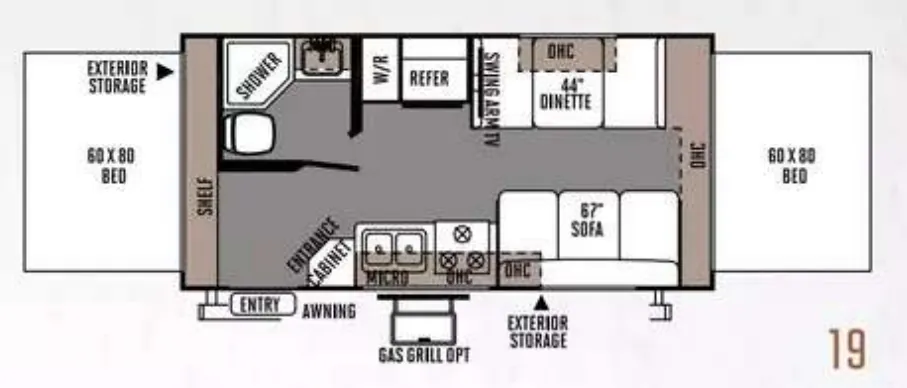 Forest River Rockwood Roo 19 floor plan